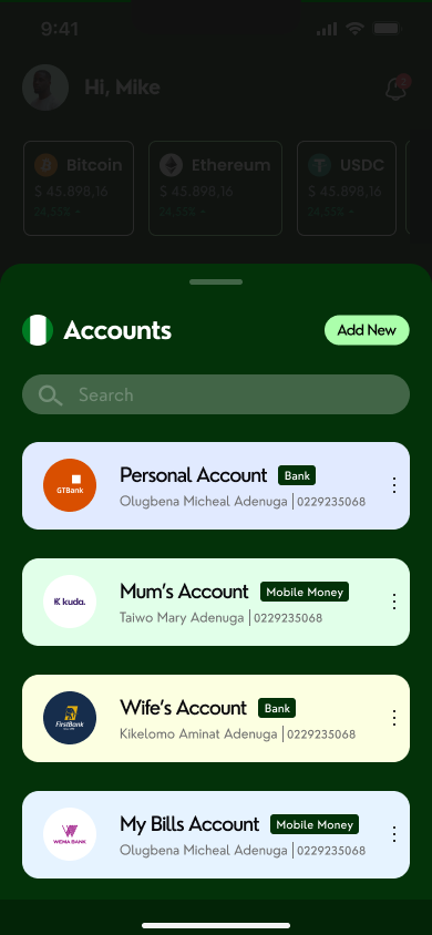 Kazza choose bank screen